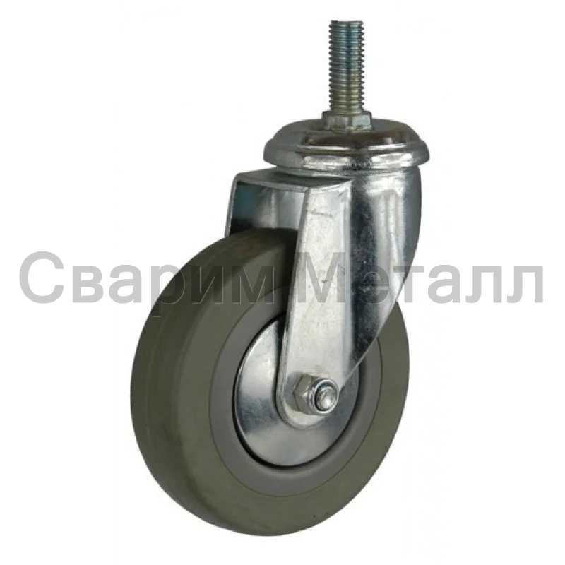 КОЛЕСО G 50 (264-100-050) С КРОНШТЕЙНОМ ПОВОРОТНЫМ ПЛАСТИК/РЕЗИНА БОЛТ М10