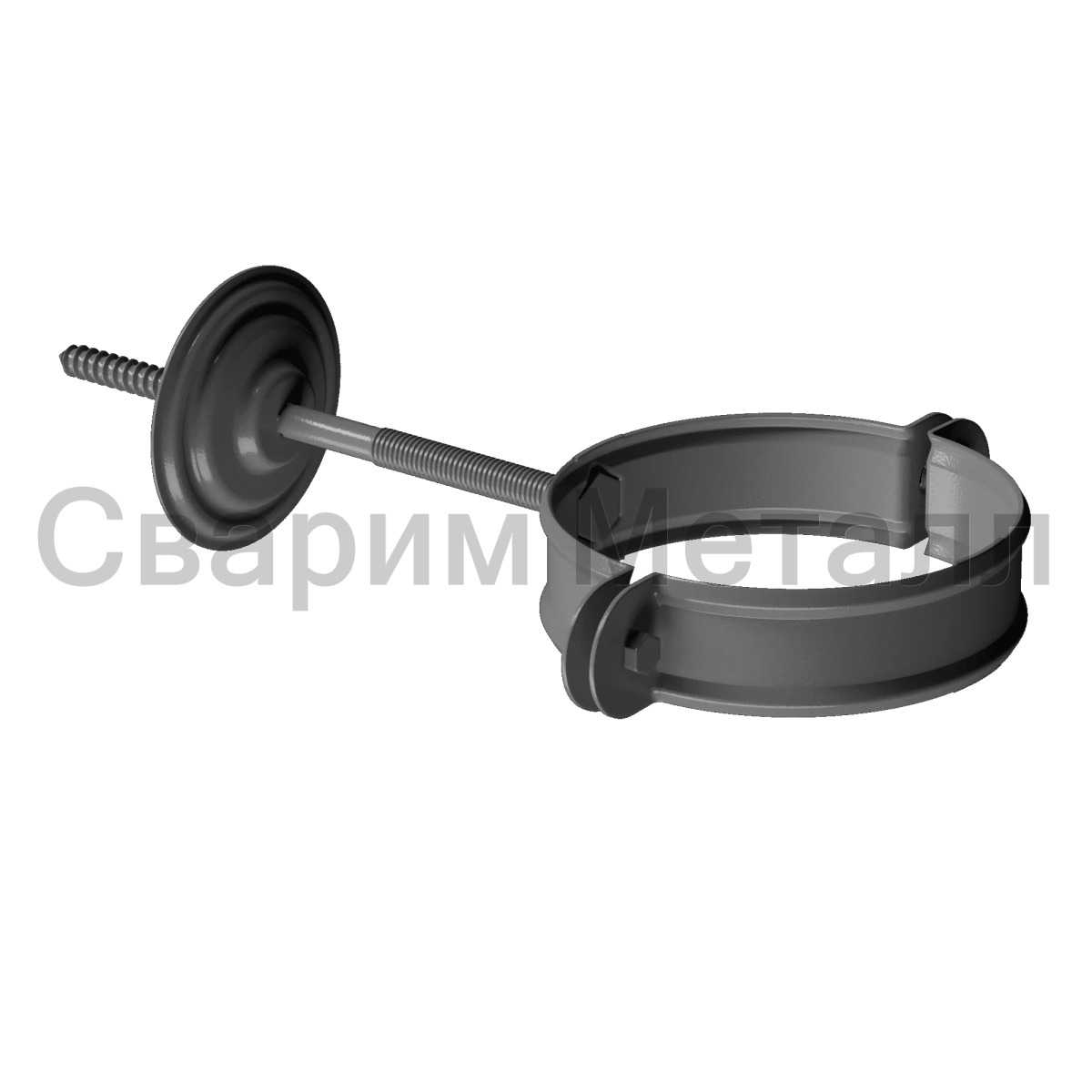 Docke STAL PREMIUM Хомут трубы D90 (Графит 7024)