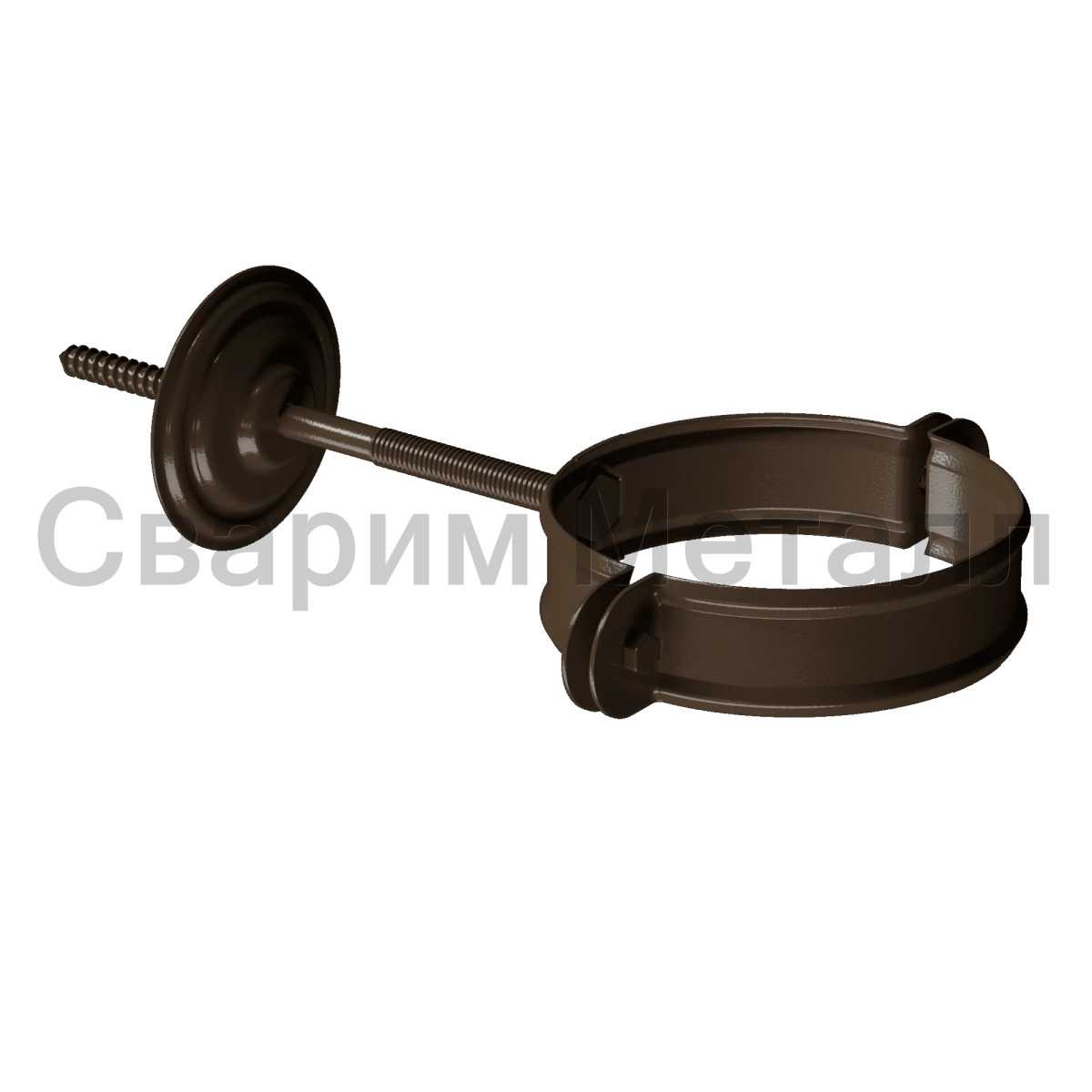 Docke STAL PREMIUM Хомут трубы D90 (Каштан 8017)