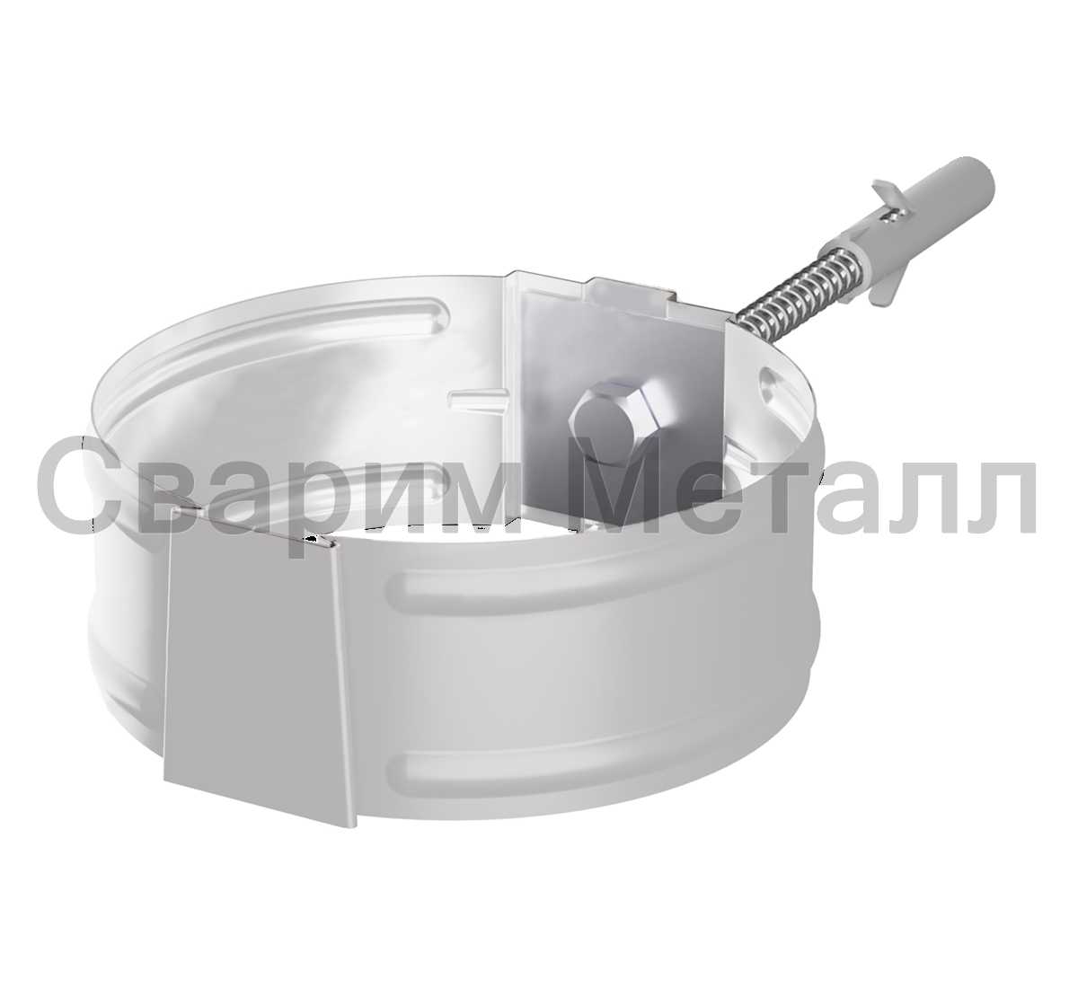 Держатель трубы МЕТАЛЛ ПРОФИЛЬ ПРОЕКТ D150 Ral 9003