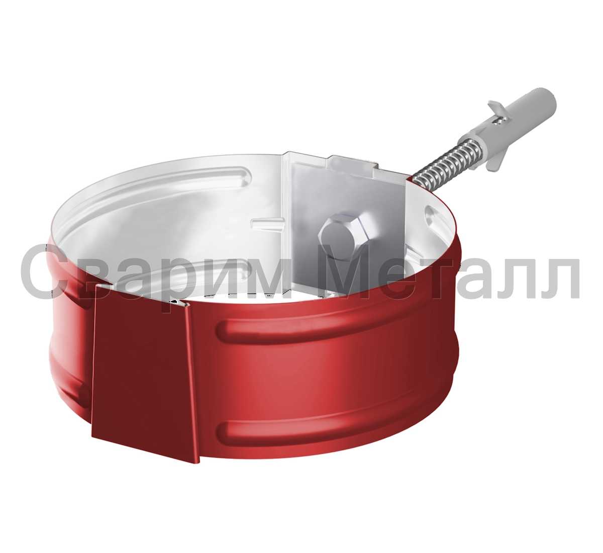 Держатель трубы МЕТАЛЛ ПРОФИЛЬ ПРОЕКТ D150 Ral 3011