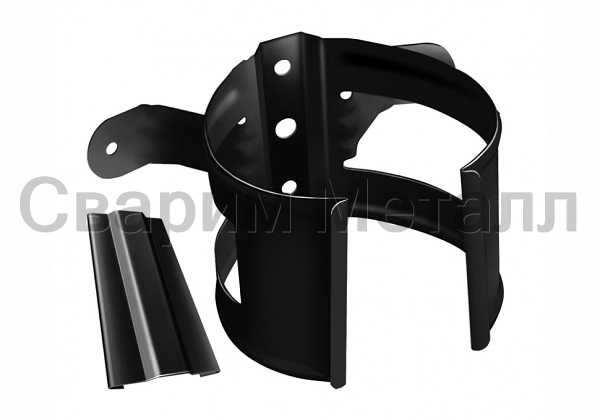 Держатель трубы МЕТАЛЛ ПРОФИЛЬ PURMAN BLACK EDITION D100 (на дерево) Ral 9005