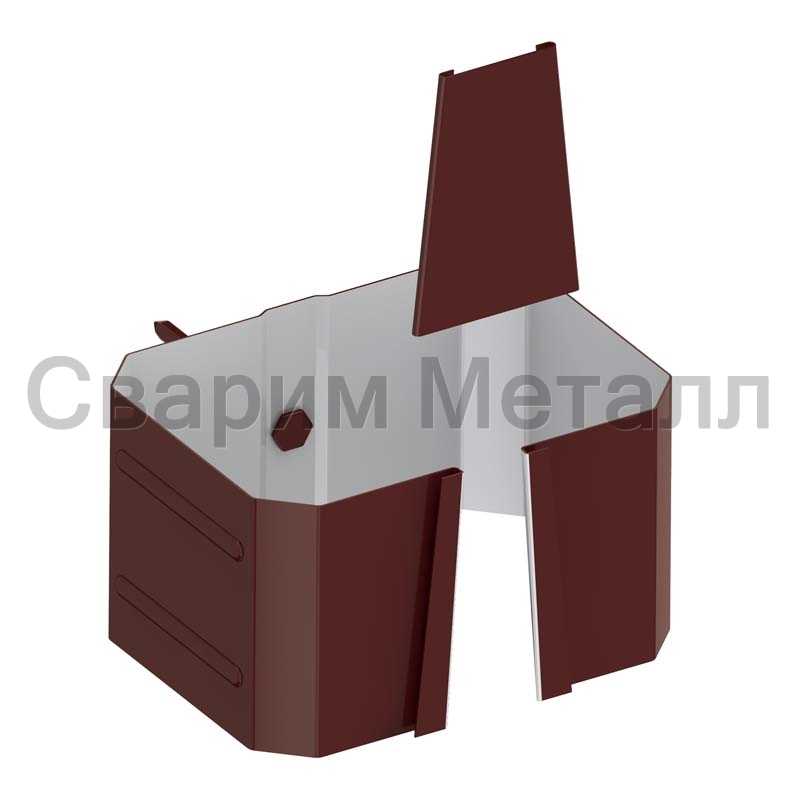 Держатель трубы (на кирпич) МЕТАЛЛ ПРОФИЛЬ 76х102 RAL 8017 — коричневый