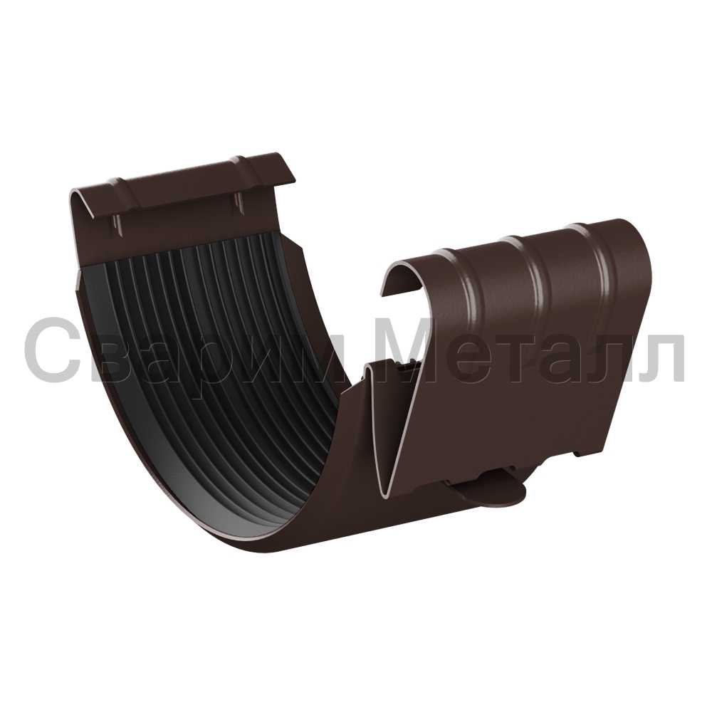 Соединитель желоба МЕТАЛЛ ПРОФИЛЬ GRANDSYSTEM D125 Ral 8017