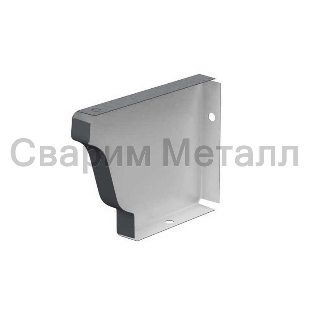 Заглушка желоба 120х86 — левая RAL 7024 — серый графит