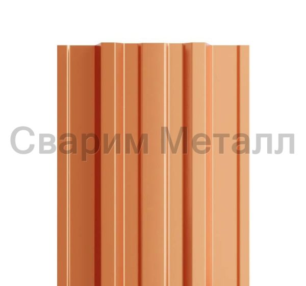 Штакетник металлический МП TRAPEZE-T 16,5х118 (AGNETA-20-Copper\Copper-0.5)