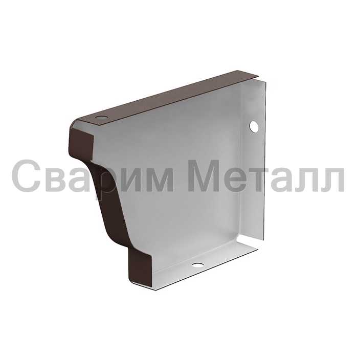 Заглушка желоба левая МЕТАЛЛ ПРОФИЛЬ БЮДЖЕТ 120х86 Ral 8017