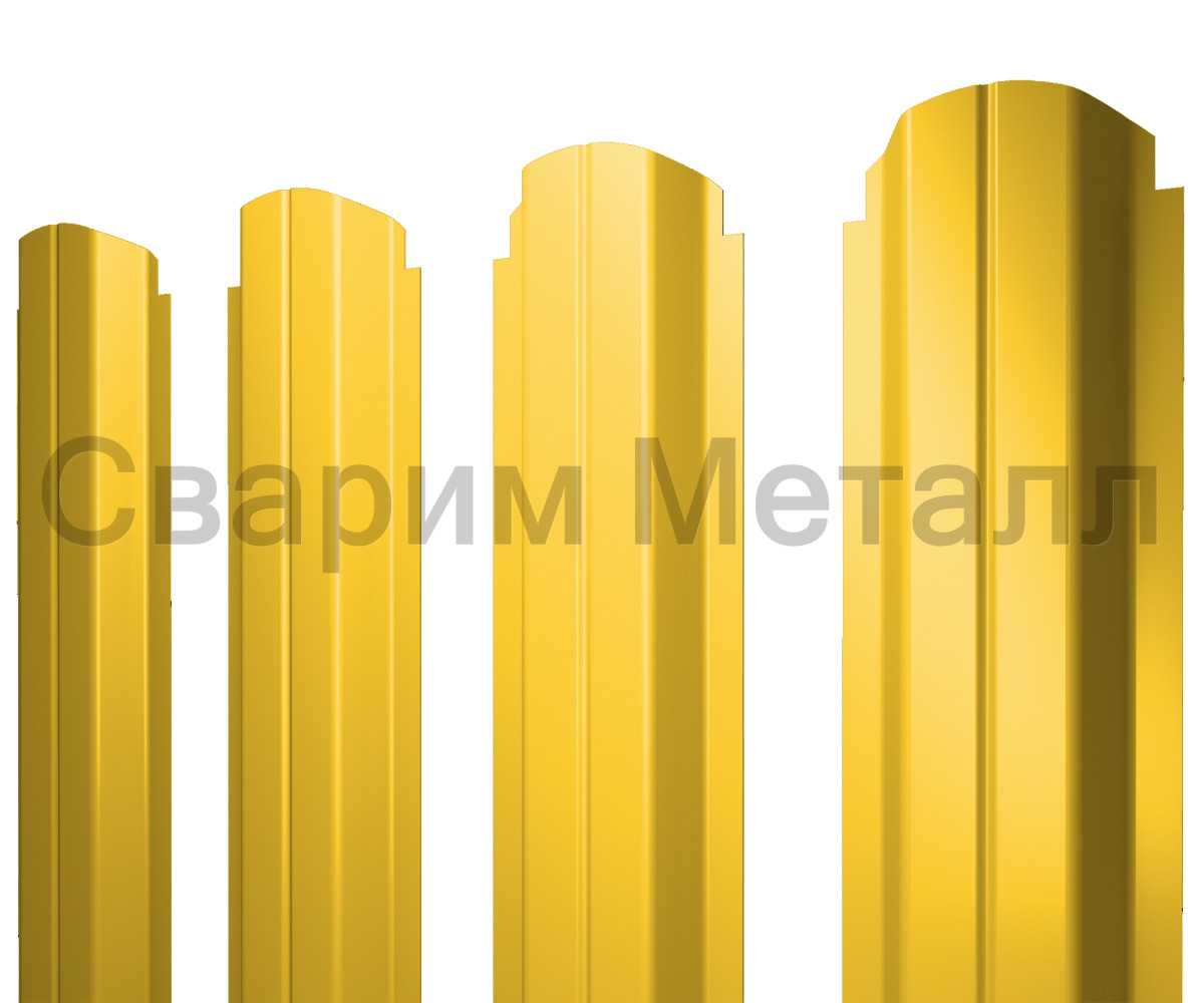 Штакетник П-образный А фигурный 0,45 PE RAL 1018