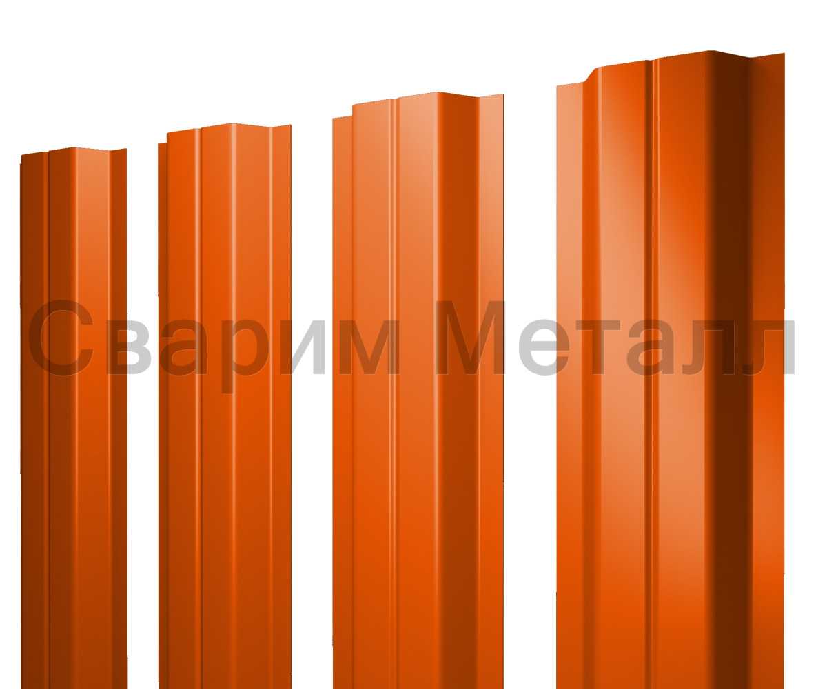 Штакетник П-образный A с прямым резом 0,45 PE RAL 2004