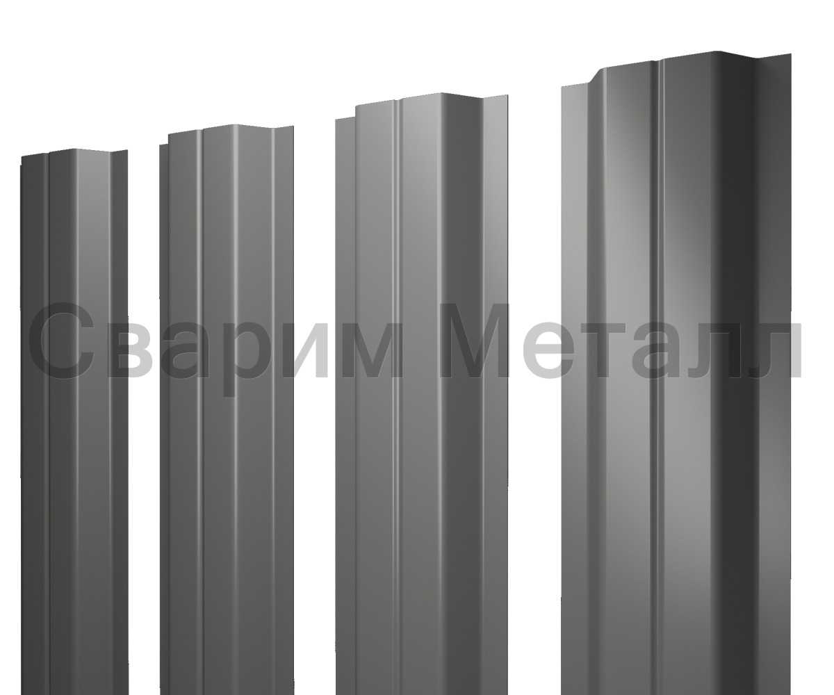 Штакетник П-образный A с прямым резом 0,45 PE RAL 7005
