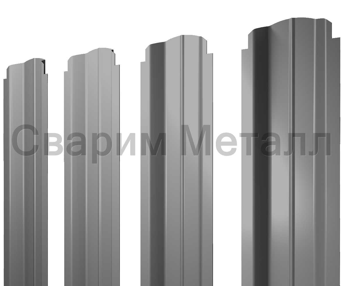 Штакетник П-образный B фигурный 0,45 PE RAL 9006
