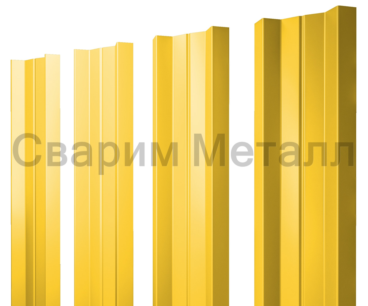 Штакетник М-образный А с прямым резом 0,45 PE RAL 1018