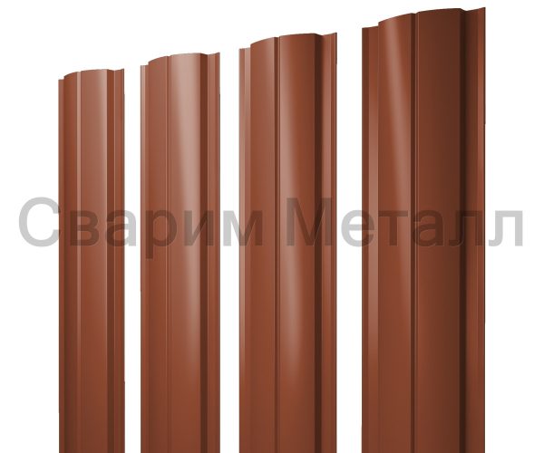 Штакетник Полукруглый Slim с прямым резом 0,5 Satin RAL 8004