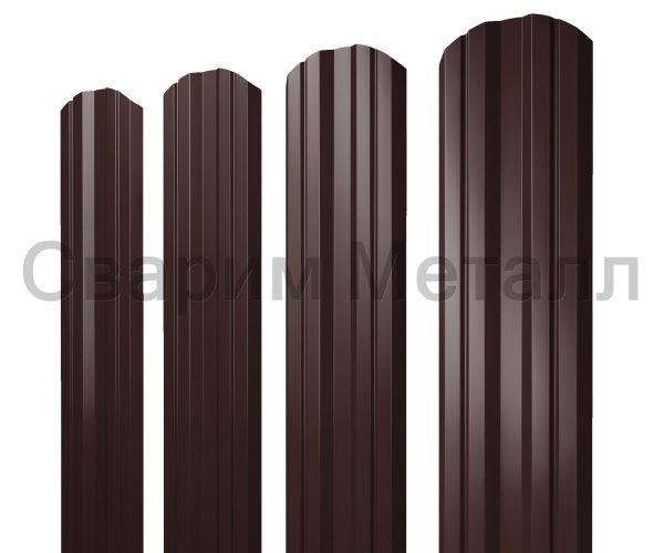 Штакетник Twin фигурный 0,5 GreenCoat Pural BT RAL 8017