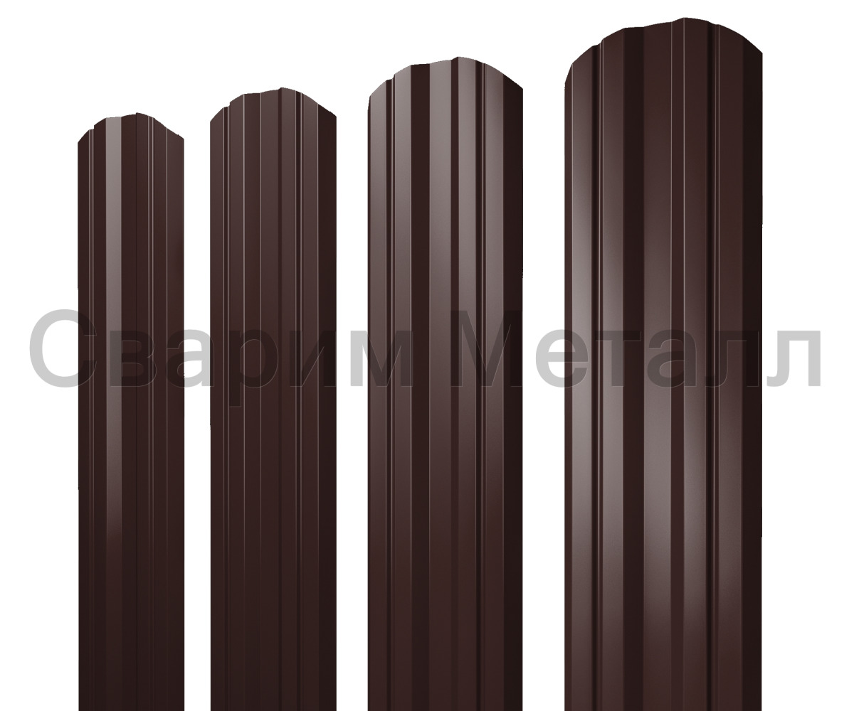 Штакетник Twin фигурный 0,5 GreenCoat Pural BT RAL 8017