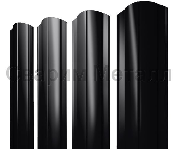 Штакетник Круглый фигурный 0,5 PurPro RAL 9005