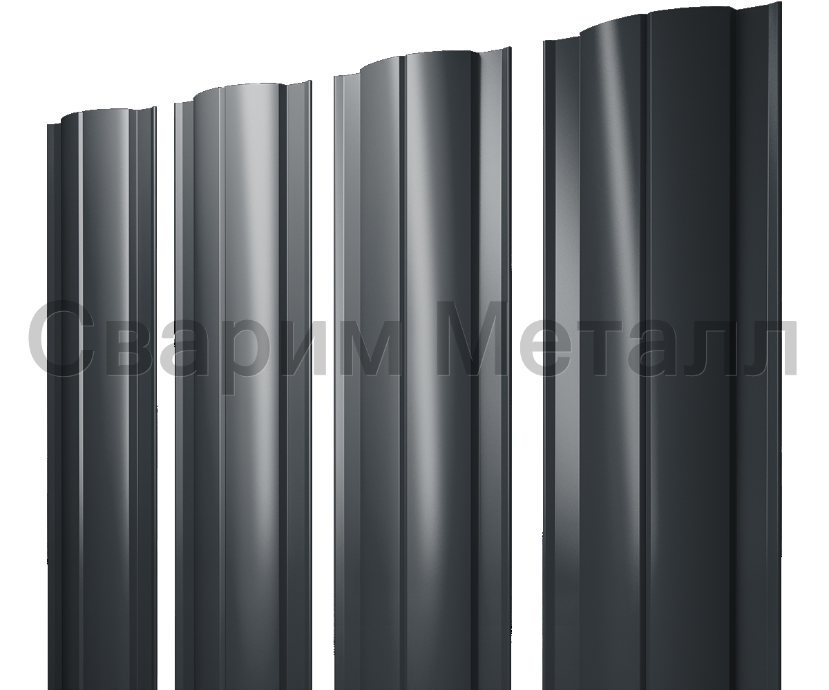 Штакетник Круглый с прямым резом 0,5 GreenCoat Pural BT, matt RAL 7016