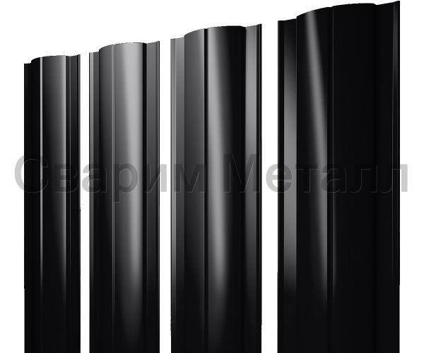 Штакетник Круглый с прямым резом 0,5 PurPro RAL 9005