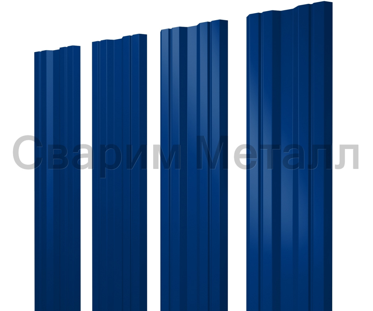 Штакетник Twin с прямым резом 0,45 PE RAL 5002 Штакетник Twin с прямым резом 0,45 PE RAL 5002