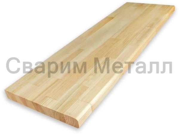 Рядовая ступень для лестницы (прямоугольная) Сосна, сорт АВ цельный