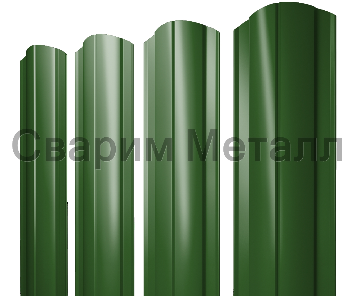 Штакетник Круглый фигурный 0,45 PE RAL 6002