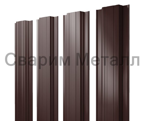Штакетник Прямоугольный с прямым резом 0,5 Velur X RAL 8017